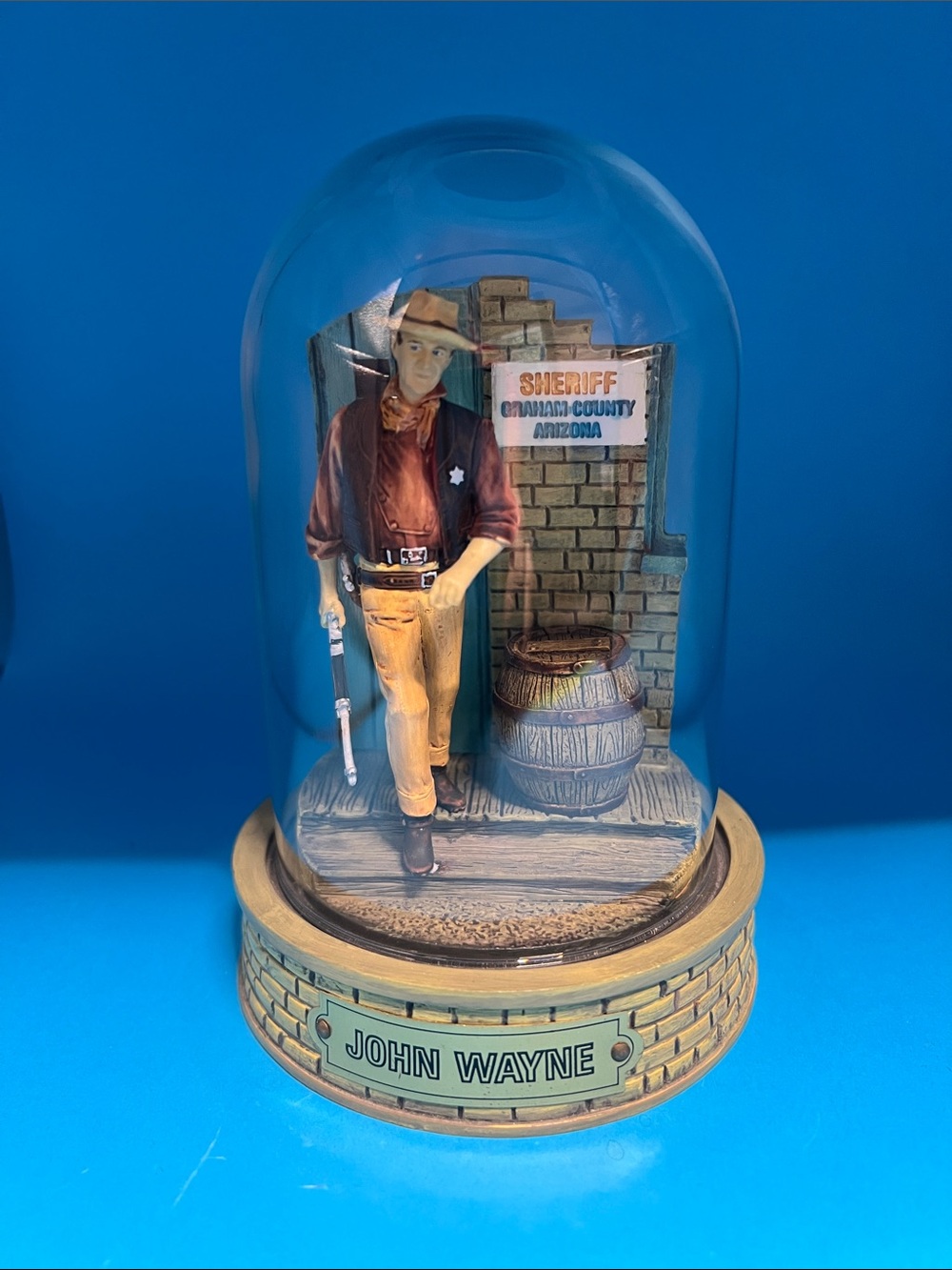 John Wayne limited edition hand painted Franklin Mint sculpture